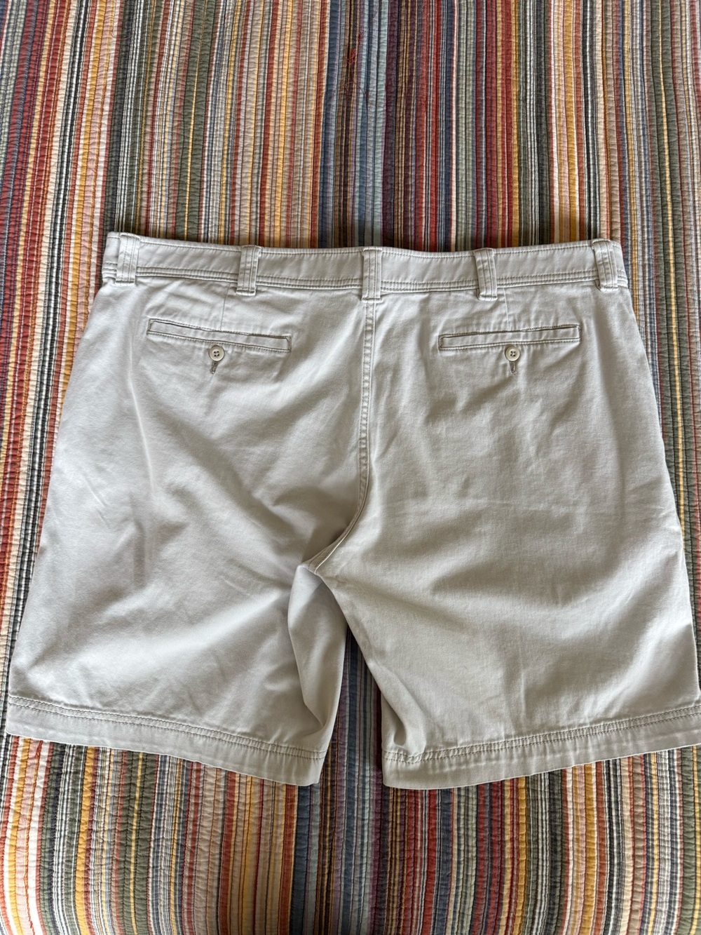 St. John's Bay 9" Flat Front Comfort Stretch Chino Shorts Men's 44W stone khaki - Picture 8 of 14